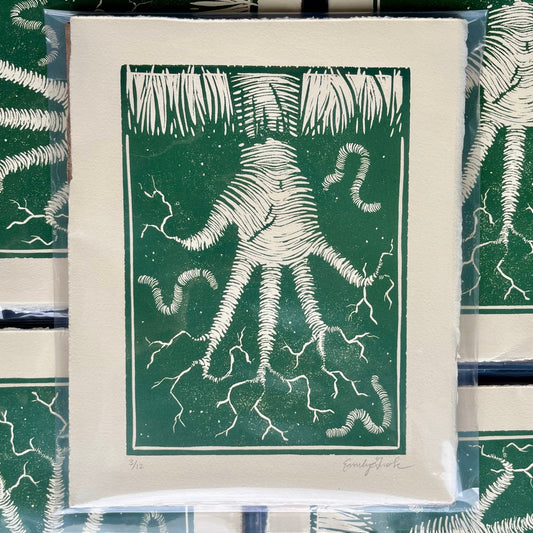 Rooted Linocut Print