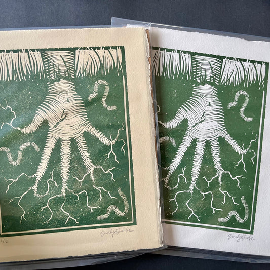 Rooted Linocut Print