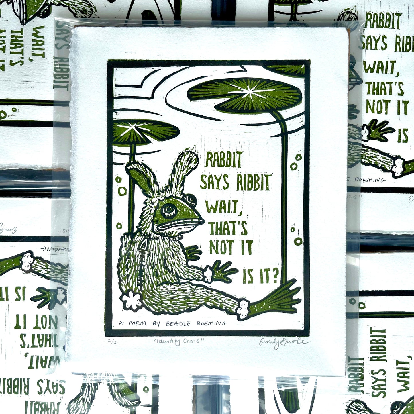 "Identity Crisis" Linocut Print